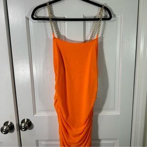 Orange stretchy dress